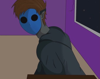 Eyeless Jack Print, Creepy Pasta Art