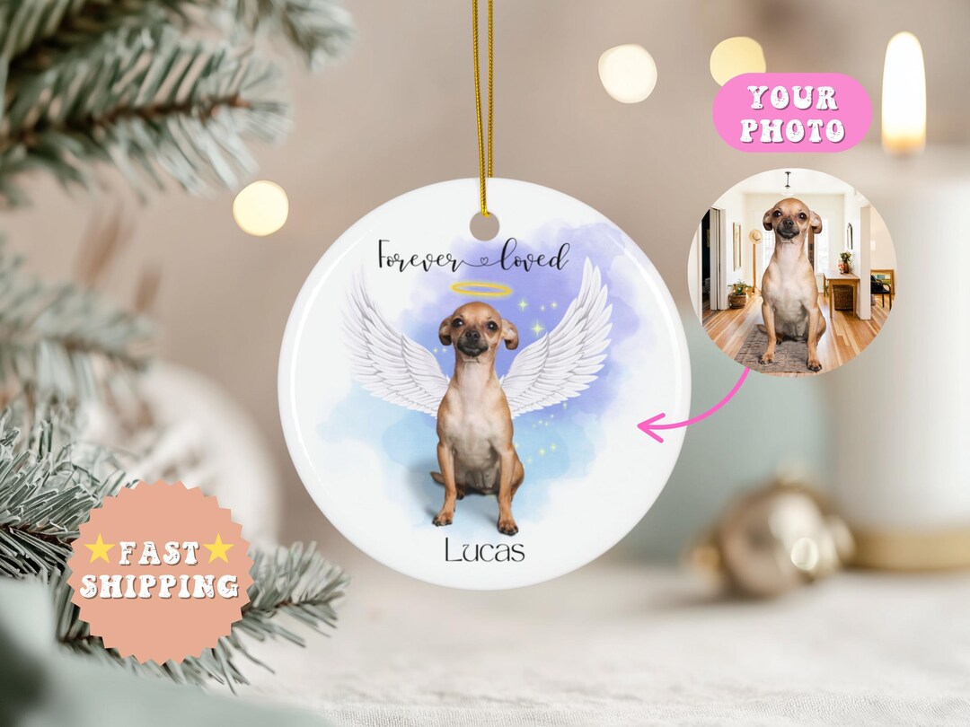 Personalized Dog Memorial Ornament, Pet Loss Keepsake, Custom Photo ...