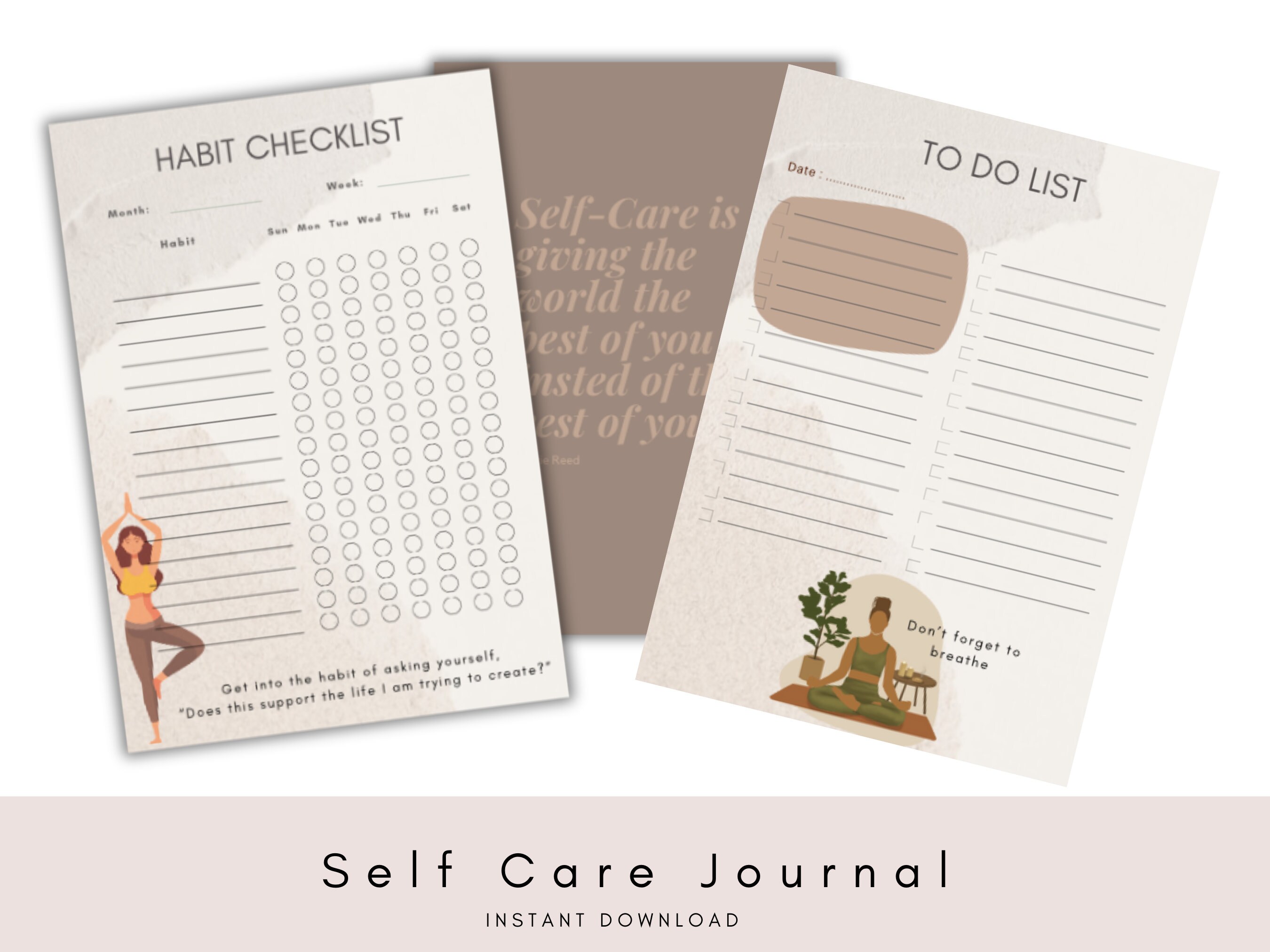 Canva Planner | Editable Canva Template | Wellness Journal | Self-care ...