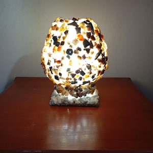 Handmade Natural Mineral Lamp – Unique Stone Table Lamp – Artisan Crystal Decor from Cachi Argentina