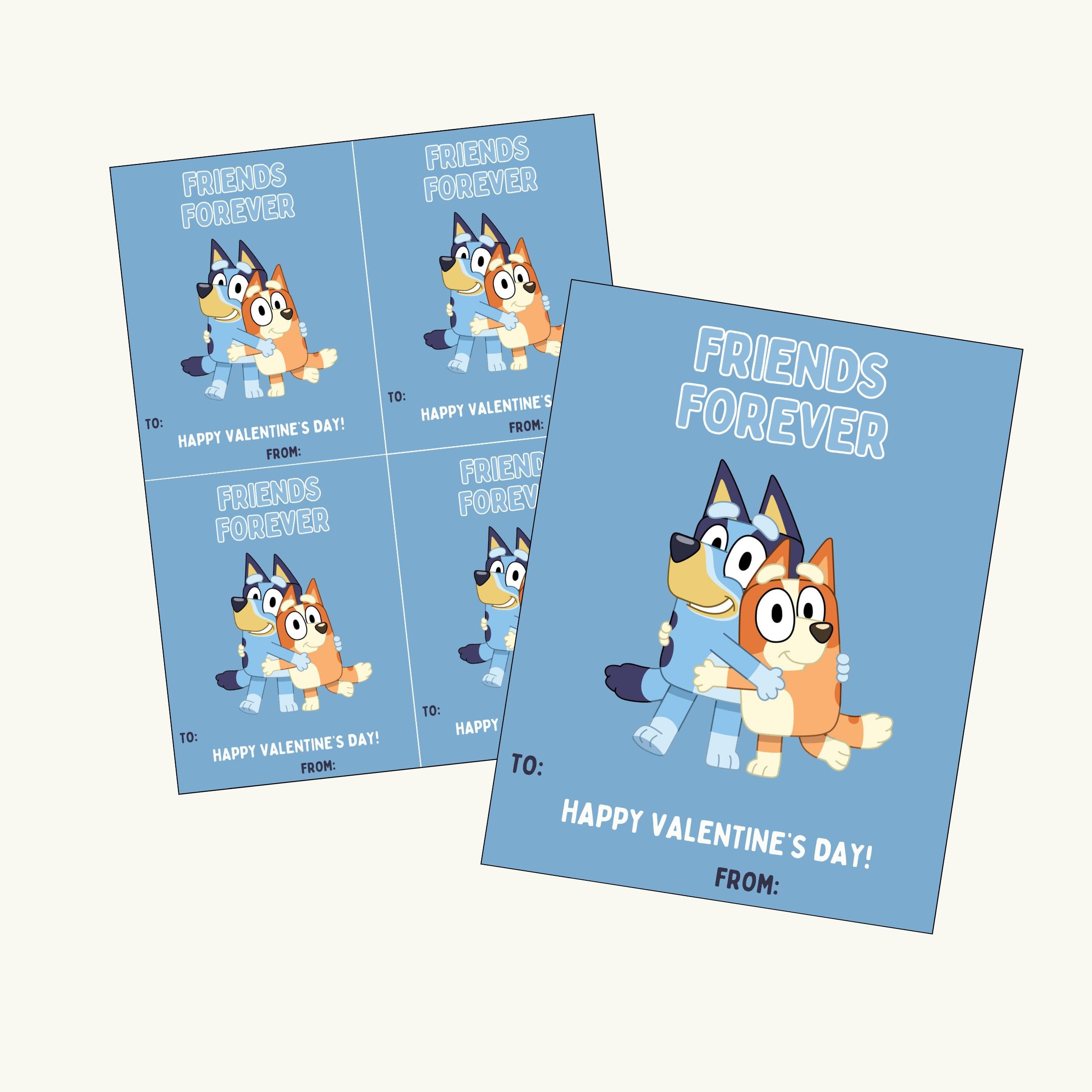 Bluey Valentines Card, Bluey and Bingo, Friends Forever, Instant ...