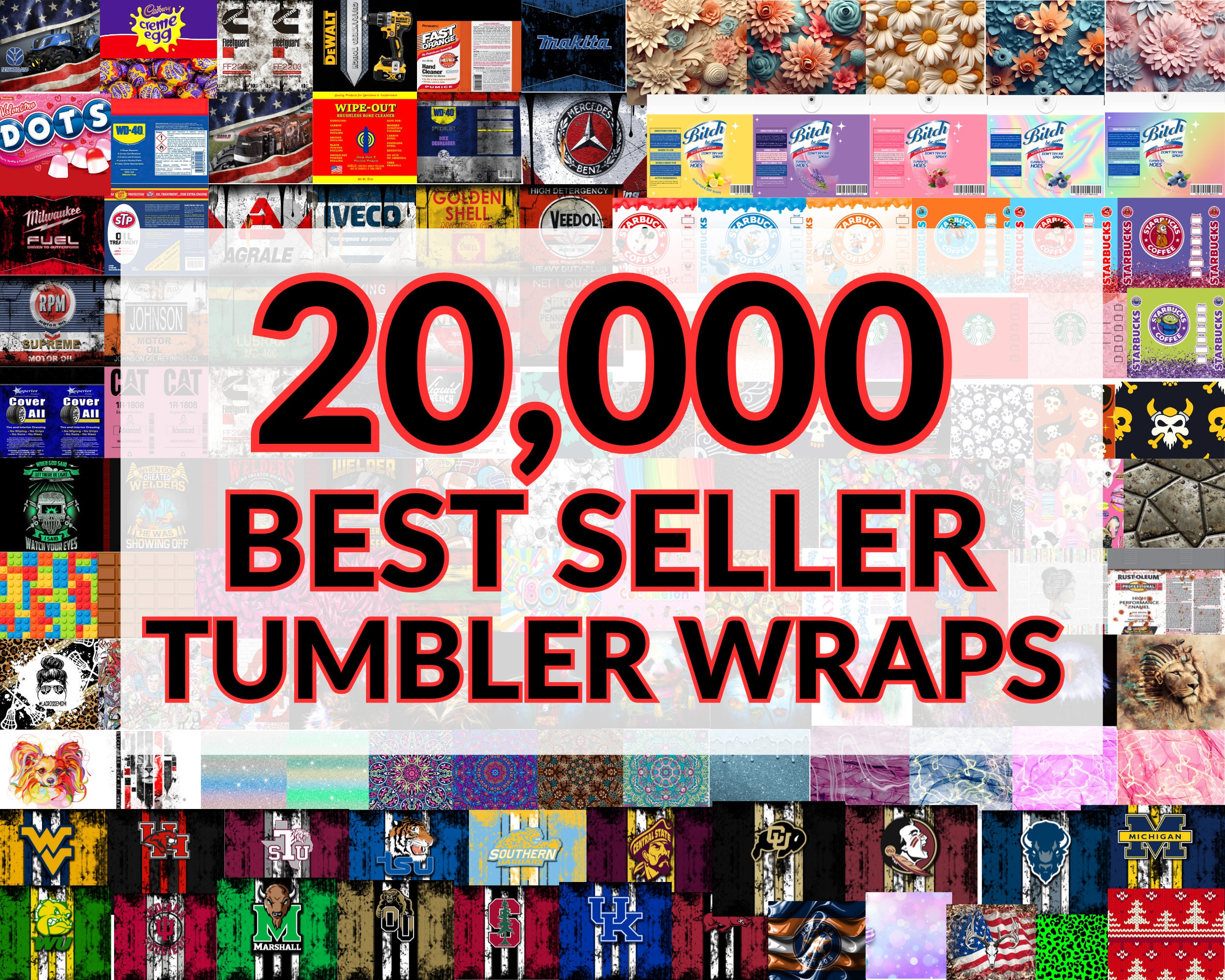 20000 Best Seller Tumbler Wrap Bundle, Ultimate Tumbler Wrap Bundle ...