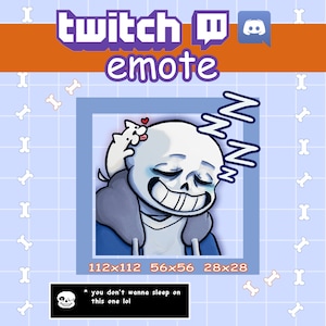 Emote Sans Undertale/Sans the Skeleton pour Twitch/Discord/Youtube, Emote Undertale, Sleeping Skeleton