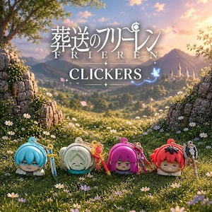 FRIEREN Anime Fidget Clicker Keychain : RPG Fantasy Bag Charm, PLA Plastic Accessory