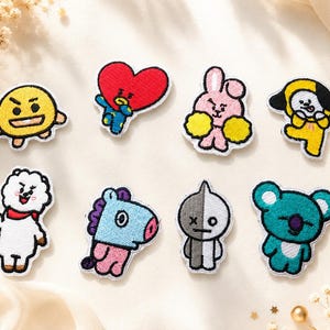 BT21 Embroidered Patch – Kawaii Iron-On Applique for Bags, Jackets (4cm)