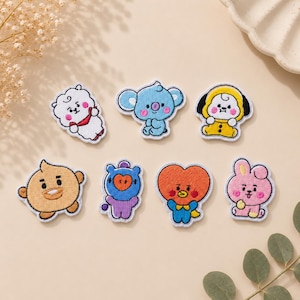 Baby BT21 Inspired Embroidered Iron On Patch for Clothes, Denim Jacket, Backpack, Tote Bag