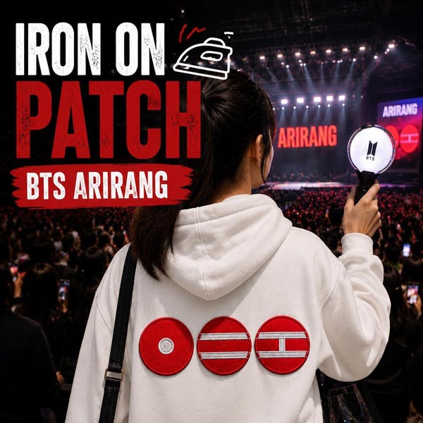 BTS Arirang Iron On Embroidered Patch Set Large Jacket Hoodie Back Patch