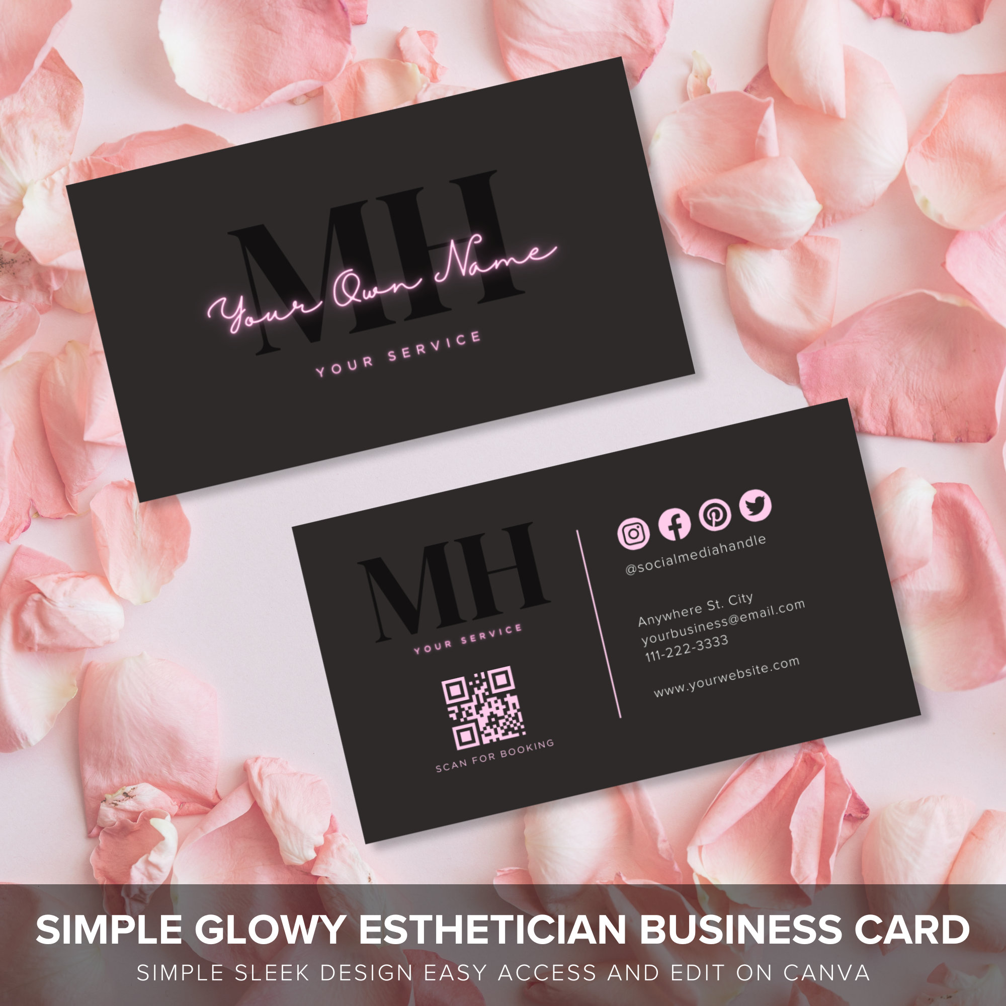 ◇LE MASQUE◇ Palette 4-tier accordion card business card le Business Card Canva Template QR Code, Luxury Business Card