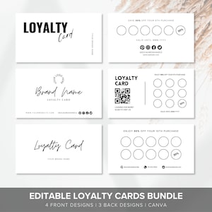 Minimalistische Kundenkarte Canva Vorlagen für Unternehmen, Geschenkgutschein für Unternehmen, Kleinunternehmen, Geschenkgutschein Vorlage, DIY Kundenkarte