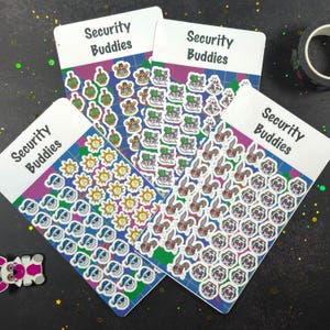 Security Buddies 80s Animatronics Mini Sticker Sheet