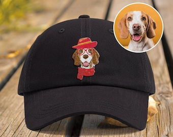 Baseball Hat with Dog Design Embroidered - Your Choice of Design & Cap Color! Dad Hat - Cute Dog and Cat Accessories - Outdoor Cap Dad Hat
