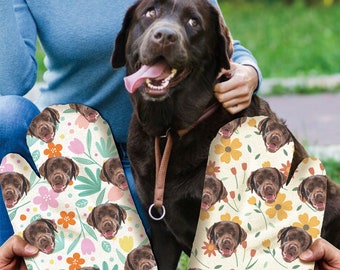 Personalized Pet Oven Mitts - Custom Dog Photo on Pot Holders, Gift for Dog Lovers, Baking Enthusiasts