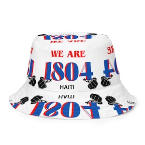 Haïtiaanse hoeden '' chapo'' Haïtiaanse hoed heren & vrouwen cadeau voor Haïtiaanse wij zijn 1804 Haïti cadeau, omkeerbare bucket hat,
