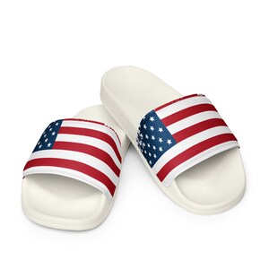 Women&#39;s slides, American Sandals, Love America, Gift For Women, 4th Of July, Independence Day, American Flag