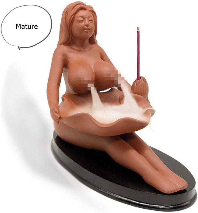 Beauty Maid Red Porcelain Ceramic Incense Holder Backflow Incense Burner Incense  / Ceramic Incense / Smoke / Handcraft / Gifts