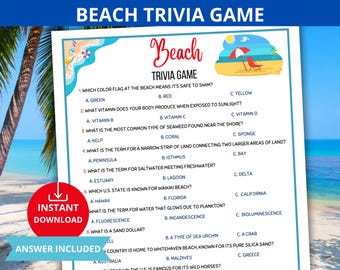 beach trivia game,Ocean Trivia,sea Trivia Game,summer Trivia,fun beach quiz,Marine Life Trivia,summer trivia,summer party games,family quiz