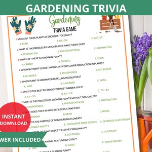 Gardening Trivia Game,vegetable trivia,plants trivia,garden questions,spring garden,planting trivia,Gardener Icebreaker,food trivia,spring
