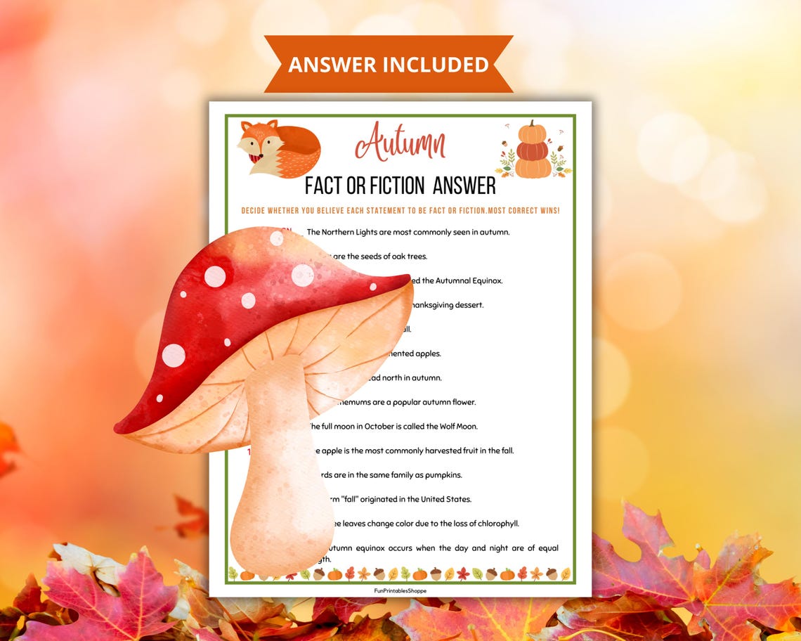 Interview Questions Autumn Autumn Fact or Fiction,fall Trivia,fall Trivia Question,autumn Quiz,fun ...