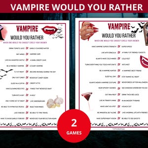 Vampire Would You Rather,vampire Quiz,Vampire Trivia,vampire this or that,Halloween Trivia,Spooky Game Night,Nosferatu dracula,vampire diari