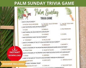 Palm Sunday Trivia,Easter Story trivia Game,Holy Week Trivia,bible activity,Bible Trivia game,Lent Trivia Game,easter week game,resurrection