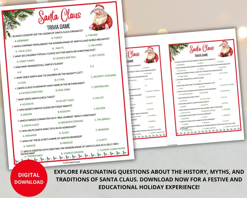 christmas eve game
holiday trivia game
christmas trivia
santa trivia game
holiday party game
christmas activity
office party game
fun trivia game
fun family games
senior games
santa claus trivia
work christmas party
christmas quiz game