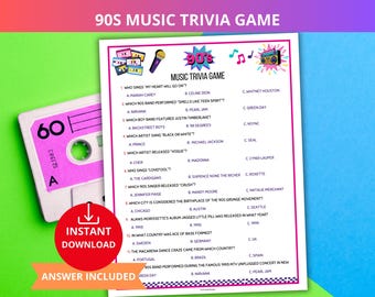 90s music trivia,90s trivia game,Back to the 90s,Retro Music Quiz,90s quiz game,90s game night,90s songs quiz,90s pop trivia,nineties Party