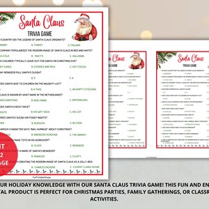 Explore fascinating questions about the history, myths, and traditions of Santa Claus. Download now for a festive and educational holiday experience!