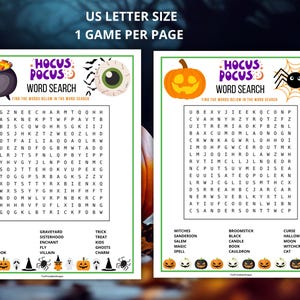 Dive into the magic of Hocus Pocus with this fun Hocus Pocus Word Search! Find all the spooky-themed words from the classic Halloween film hidden in the puzzle.