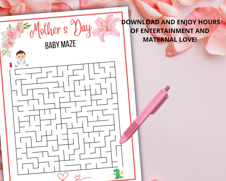 Mother's Day Maze Printable,mothers Day Games,mother's Day Activities,indoor Games,party Games ...