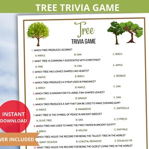 Tree Trivia game,Nature Trivia,tree quiz,teen Party Games,Plant Trivia,trivia Game Night,nature plant green,arbor day trivia,arbor day quiz