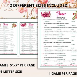 Flower Trivia,spring Trivia,flower Quiz,spring Quiz,flower Party Trivia ...