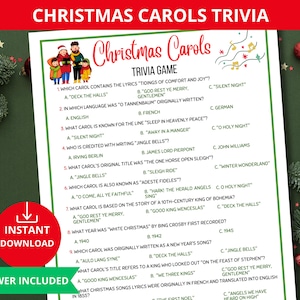 Christmas Carol Trivia,Christmas Song Trivia,Christmas Music Trivia,holiday trivia,Christmas party game,Family Christmas Party,icebreaker