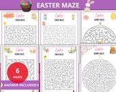 Easter Maze Printable, Easter Games, Easter Activities for kids,Indoor Games,Party Games,Easter Activity , Spring Kids Party Game,Maze Game