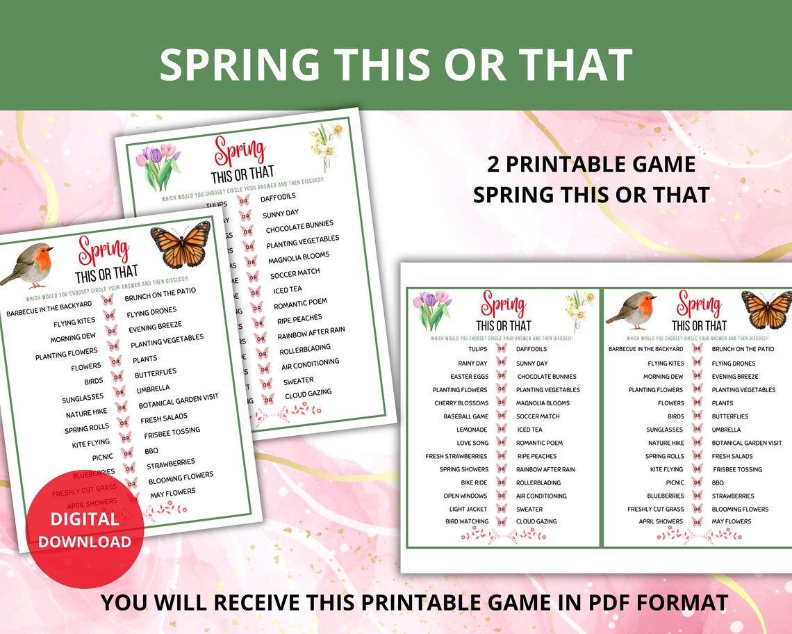 Spring this or that would you rather spring family reunion games ice