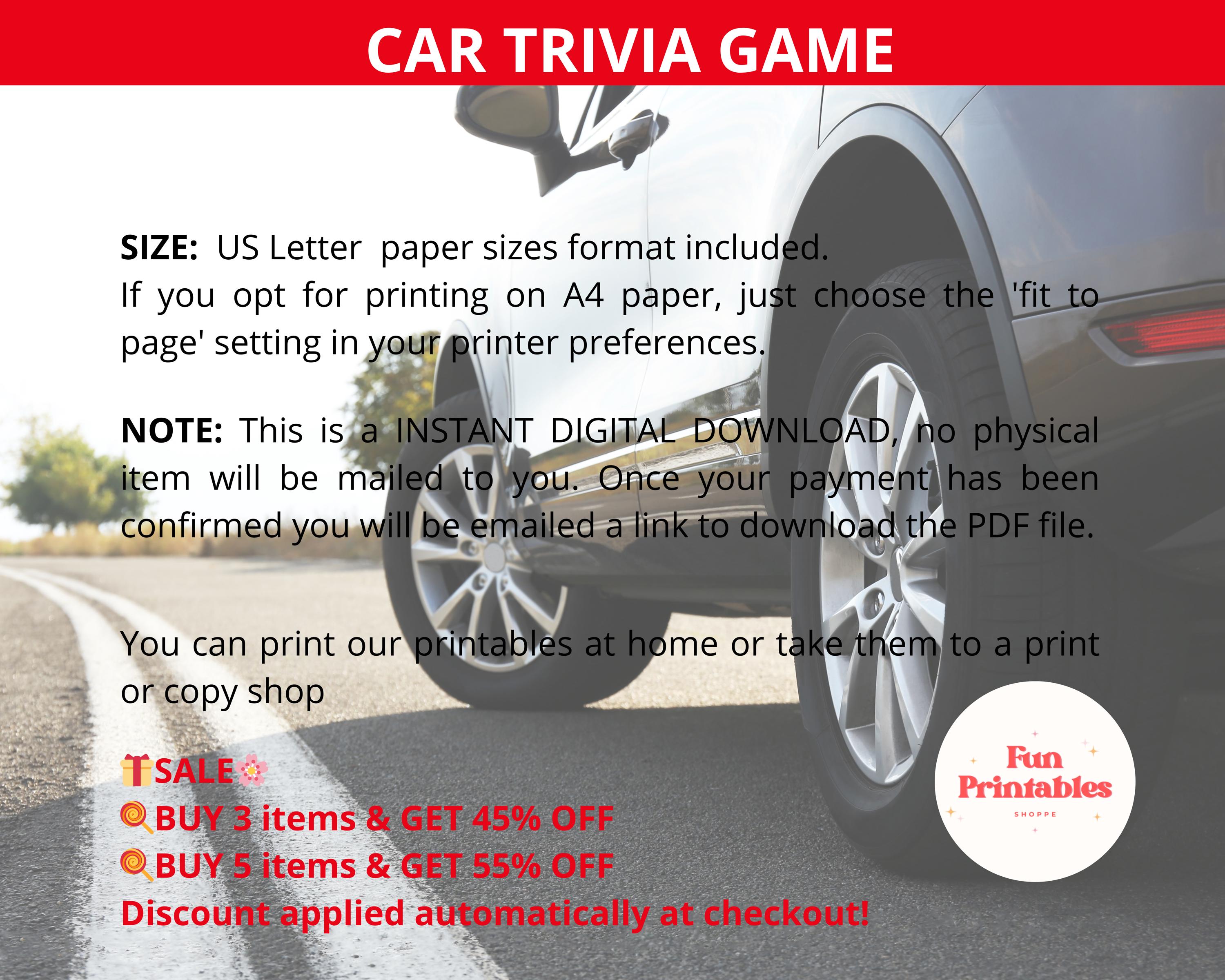 Car Trivia Game,auto Trivia,vehicle Trivia,motor Trivia,racing Trivia ...