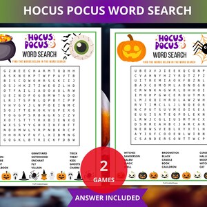 hocus pocus Word Search,halloween Word Search,halloween word puzzle,hocus pocus party Game,halloween word find,Halloween trivia Game Night