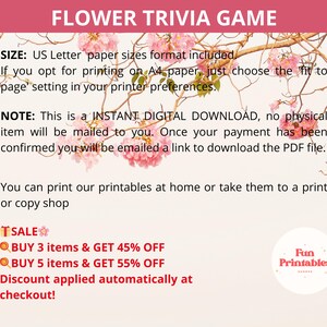 Flower Trivia,spring Trivia,flower Quiz,spring Quiz,flower Party Trivia ...