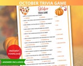 October Trivia Game,Month Party Games,Month Trivia Game,halloween quiz,Halloween Trivia,trivia questions,Autumn Party game,fall trivia night