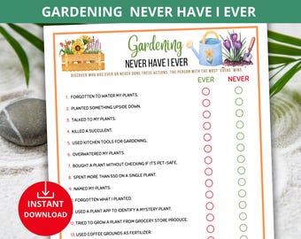 gardening Never Have I Ever Game,gardening trivia,gardening quiz,gardening party Games,Ever or Never,spring Party Games,gardening Activities