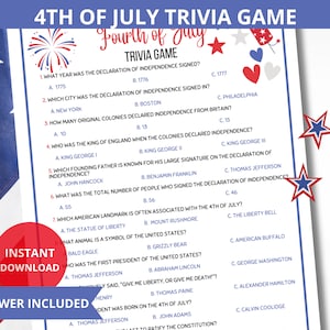 4th of July Trivia Game,july trivia,Summer Trivia Quiz,fourth or july trivia,Independence Day Trivia,July 4th Trivia,Patriotic game,holiday