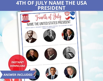 United States Presidents Trivia,name that president 4th of july,4th of July Patriotic Picture Quiz,independence day games,american president