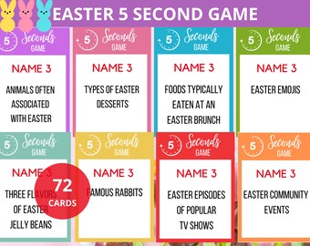 Easter 5 Second Game, easter Party Game, Easter Activity , preschool,Funny Easter Printable Game, Easter Sunday,easter trivia, 5 second rule