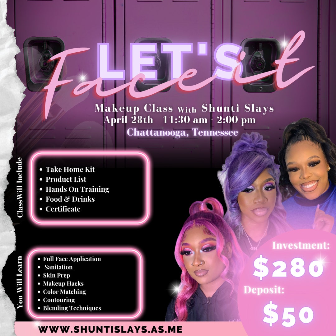 Makeup Course Flyer, DIY Flyer Template Design, Makeup Class Flyer