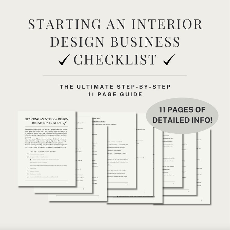 Starting an Interior Design Business Checklist - Etsy