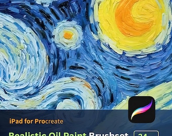 30+ Premium Monet Oil Paint Brushes Procreate, Realistic Oil Paint Textures, Oil Canvas, Impasto Strokes Stamps, Abstract Painterly Acrylic