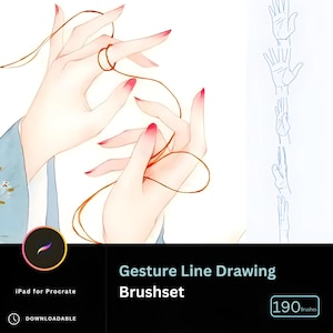 Meer dan 190 handgebaar Lijntekeningborstel Anime Janpanese Ghibli-stijl Illustratie verschillende hoeken en handbewegingen Voortplanting gidsborstels