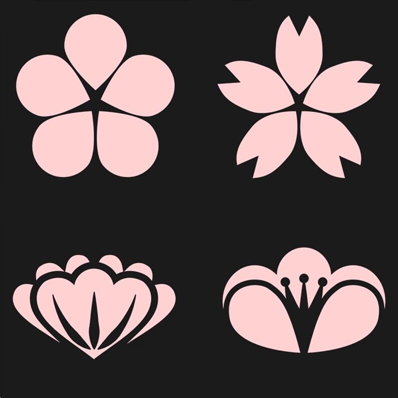 58 Falling Petals Procreate Photoshop Brushes, Cherry & Peach Blossom ...