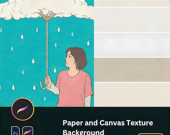 20 Modelos de Texturas de Papel e Tela para Procreate | Texturas de Papel em PSD | Papel Reciclado e Tela a Óleo com Efeito de Aquarela Realista