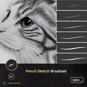 100+  Soft Sketch Brush True Traditional Sketch Brush Set  Pencil Lineart Procreate Brush Pack iPad, Character Sketch and Ink Fineline Art