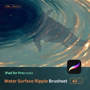40+ Japanese Animate Water Ripple Brushes for Serene Scenes and Reflections, for anime, manga and realistic style  Illustration art Bundle